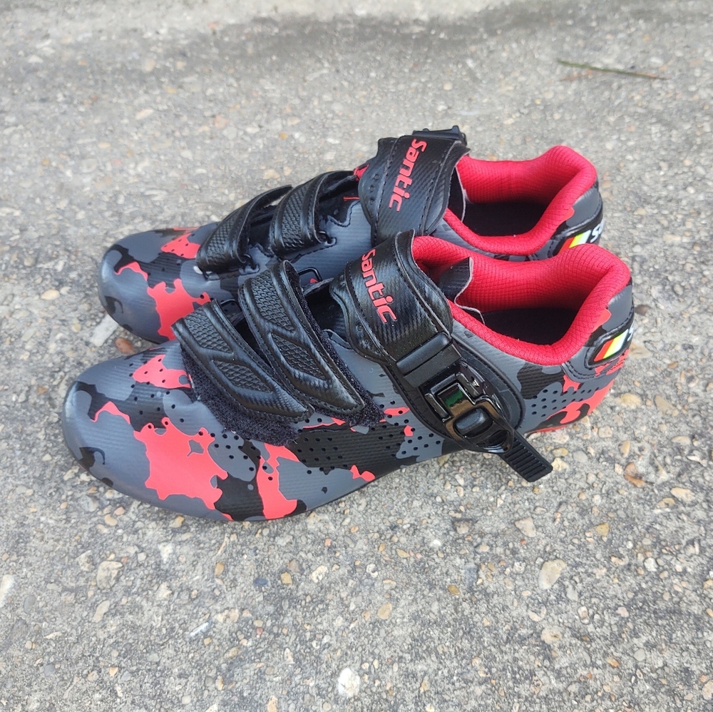 new! Santic Road bike cycling shoes red Size 39